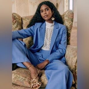 Sezane Michelle blazer vintage blue